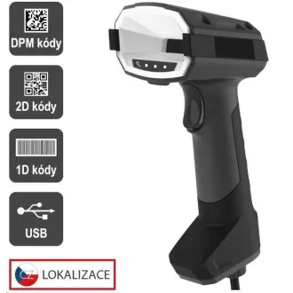Virtuos CCD 2D DPM ipari olvasó HT-880DPM, USB, sötétszürke Virtuos CCD 2D DPM ipari olvasó HT-880DPM, USB, sötétszürke
