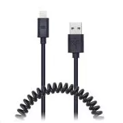 CONNECT IT Wirez Apple Lightning - USB spirál hajlékony kábel, 1, 2 m, fekete