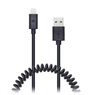 CONNECT IT Wirez Apple Lightning - USB spirál hajlékony kábel, 1, 2 m, fekete