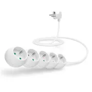 CONNECT IT hosszabbító kábel 230V, 5 aljzat, 2 m, kapcsoló nélkül (fehér)