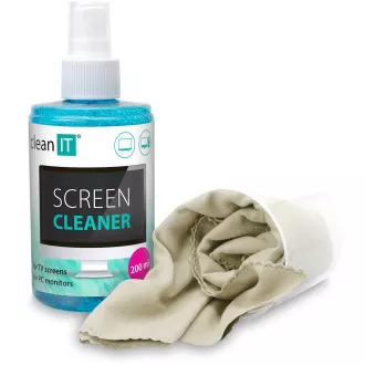 CLEAN IT Képernyőtisztító oldat 200 ml ronggyal a fedélben