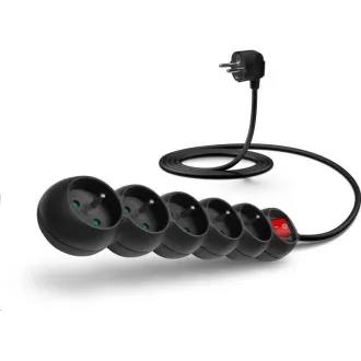 CONNECT IT hosszabbító kábel 230 V, 5 aljzat, 2 m, kapcsolóval (fekete) CONNECT IT hosszabbító kábel 230 V, 5 aljzat, 2 m, kapcsolóval (fekete)