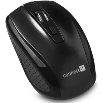 CONNECT IT Vezeték nélküli optikai egér (+ 2x AAA elem ingyenes), fekete CONNECT IT Vezeték nélküli optikai egér (+ 2x AAA elem ingyenes), fekete