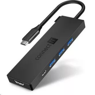 CONNECT IT USB-C hub, 5in1 (USB-C, 3xUSB-A, HDMI), külső, antracit színben CONNECT IT USB-C hub, 5in1 (USB-C, 3xUSB-A, HDMI), külső, antracit színben