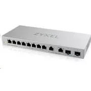Zyxel XGS1010-12 12 portos gigabites switch, 8x gigabites RJ45, 2x 2, 5GbE RJ45, 2x SFP