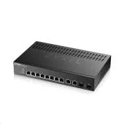 Zyxel GS2220-10 10 portos L2 menedzselt gigabites switch, 8x gigabit RJ45, 2x gigabit RJ45/SFP