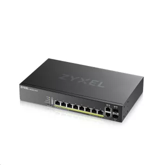 Zyxel GS2220-10HP 10 portos L2 menedzselt Gigabit PoE switch, 8x gigabit RJ45, 2x gigabit RJ45/SFP, PoE 180 W