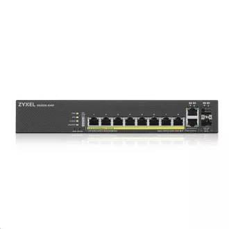 Zyxel GS2220-10HP 10 portos L2 menedzselt Gigabit PoE switch, 8x gigabit RJ45, 2x gigabit RJ45/SFP, PoE 180 W