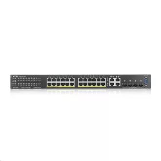 Zyxel GS2220-28HP 28 portos L2 menedzselt Gigabit PoE switch, 24x gigabit RJ45, 4x gigabit RJ45/SFP, PoE 375 W