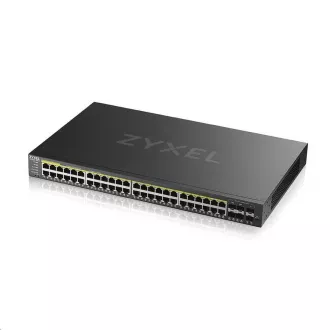 Zyxel GS2220-50HP 50 portos L2 menedzselt Gigabit PoE switch, 44x gigabit RJ45, 4x gigabit RJ45/SFP, 2x SFP, PoE 375W