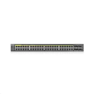 Zyxel GS2220-50HP 50 portos L2 menedzselt Gigabit PoE switch, 44x gigabit RJ45, 4x gigabit RJ45/SFP, 2x SFP, PoE 375W