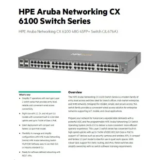 HPE Aruba Networking CX6100 48G 4SFP  kapcsoló RENEW JL676A