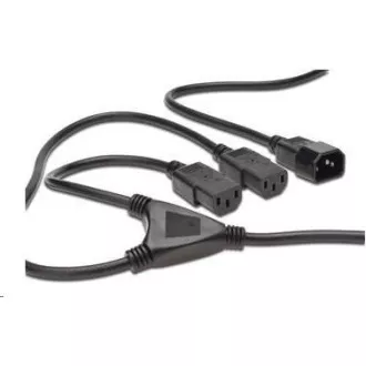 PREMIUMCORD tápkábel 230V hosszabbító Y - 1xM/2xF