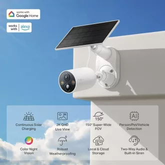TP-Link Tapo C425 KIT kamera C425   napelem A201 (4MP, 2K QHD, 1440p, IR 15m, WiFi, micro SD kártya, IP66)