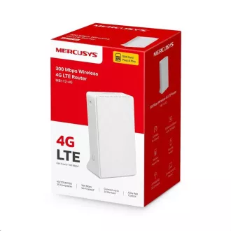 Mercusys MB112-4G WiFi4 router (N300, 4G LTE, 2, 4GHz, 1x100Mb/s LAN/WAN, 1x100Mb/s LAN, 1xnanoSIM)