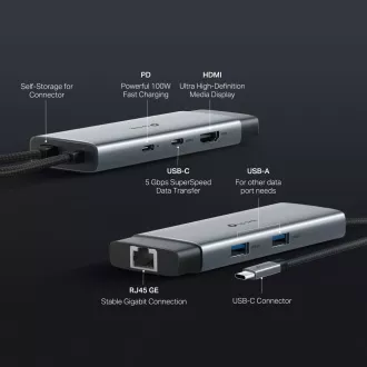 TP-Link UH6120C USB-C hub 6in1 (2xUSB3.2Gen1, 1xUSB-C3.2Gen1, 1xGbE, 1xHDMI, PD 100W)