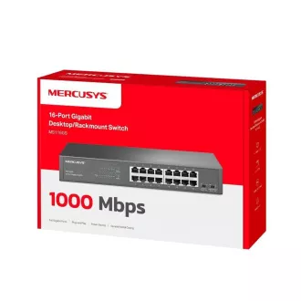 MERCUSYS kapcsoló MS116GS (16xGbE, ventilátor nélküli)