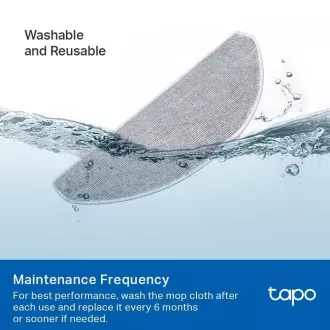TP-Link Tapo RVA301 5 darabos mosható törlőkendő készlet (5x) Tapo RV30 Max Plus, RV30 Max, RV20 Max Plus, RV20, RV30 Max, RV20 készülékhez