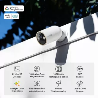 TP-Link Tapo C460 kültéri kamera (8MP, 4K, 2160p, IR 15m, WiFi, micro SD kártya, IP66)