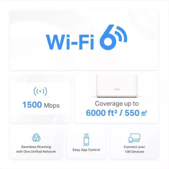 MERCUSYS Halo H60X(1-pack) WiFi6 Mesh (AX1500, 2, 4GHz/5GHz, 3xGbELAN/WAN(1xXR Unit))