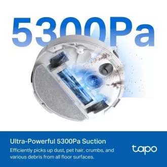 TP-Link Tapo RV30 Max robotporszívó felmosóval (LiDAR IMU, 2, 4 GHz, BT, fehér)