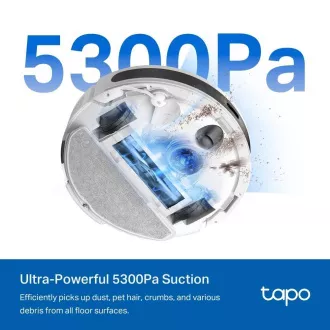 TP-Link Tapo RV20 Max robotporszívó felmosóval (LiDAR, 2, 4 GHz, BT, fehér)