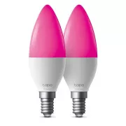 TP-Link Tapo L430C(2-pack) intelligens WiFi dimmelhető LED izzó (színes, 2500K-6500K, 470lm, 2, 4GHz, E14)