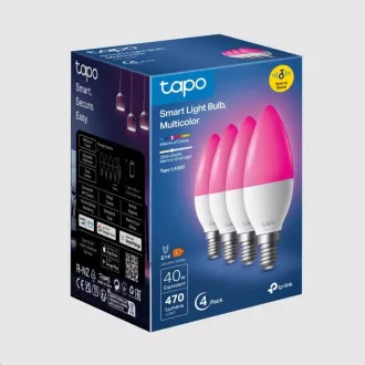TP-Link Tapo L430C(4-pack) intelligens WiFi dimmelhető LED izzó (színes, 2500K-6500K, 470lm, 2, 4GHz, E14)