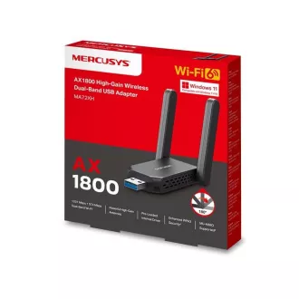 MERCUSYS MA72XH WiFi6 USB adapter (AX1800, 2, 4GHz/5GHz, USB3.0)