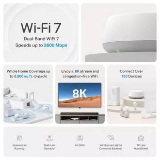TP-Link Deco BE22(1-pack) WiFi7 Mesh (BE3600, 2, 4GHz/5GHz, 2xGbELAN/WAN)