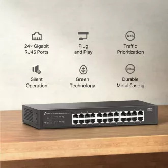 TP-Link LiteWave switch LS1024G (24xGbE, ventilátor nélküli)
