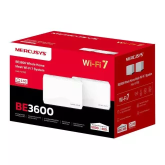 MERCUSYS Halo H27BE(2-pack) WiFi7 Mesh (BE3600, 2, 4GHz/5GHz, 1x2, 5GbELAN/WAN, 2xGbELAN/WAN)