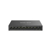 MERCUSYS switch MS110CP (8x100Mb/s, 2xGbE, 8xPoE , 65W, ventilátor nélküli)