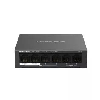 MERCUSYS switch MS106P (6x100Mbps, 4xPoE , 67W, ventilátor nélküli) MERCUSYS switch MS106P (6x100Mbps, 4xPoE , 67W, ventilátor nélküli)