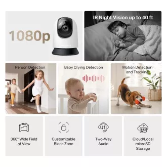MERCUSYS MC200 otthoni/benti kamera (2MP, Full HD 1080p, IR 12m, WiFi, microSD)