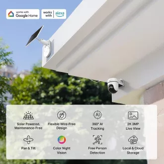 TP-Link Tapo C610 KIT kültéri kamera, napelem (3MP, 2K, 1296p, IR 10m, WiFi, micro SD kártya, IP65)
