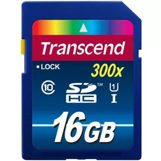 TRANSCEND SDHC kártya 16 GB Premium, Class 10 UHS-I, 300X (45 MB / s)