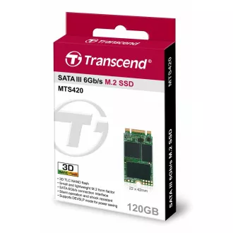 TRANSCEND Ipari SSD MTS420 120GB, M.2 2242, SATA III 6Gb/s, TLC
