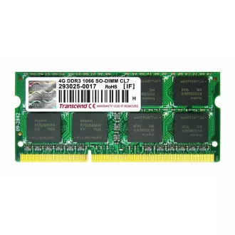 TRANSCEND SODIMM DDR3 4GB 1066MHz 2Rx8 CL7 JetRam™ kiskereskedelmi forgalomban