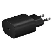 Samsung utazási töltő EP-TA800EBE, PD, gyorstöltés, USB-C, 25 W, fekete, (ömlesztve)