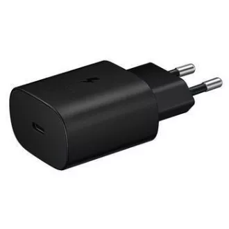 Samsung utazási töltő EP-TA800EBE, PD, gyorstöltés, USB-C, 25 W, fekete, (ömlesztve)