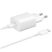 Samsung hálózati töltő EP-TA800EWE   kábel EP-DA705BWE USB-C, 25W, fehér, (ömlesztve)