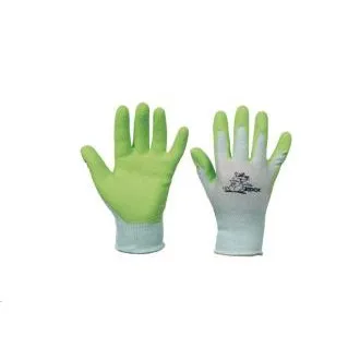 FUDGE kesztyű, nejlon, latex, zöld tenyér, 5 FUDGE kesztyű, nejlon, latex, zöld tenyér, 5