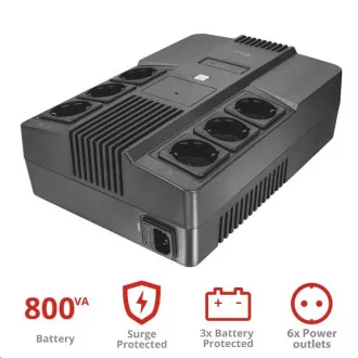 TRUST Maxxon 800VA UPS 6 szabványos fali konnektorral