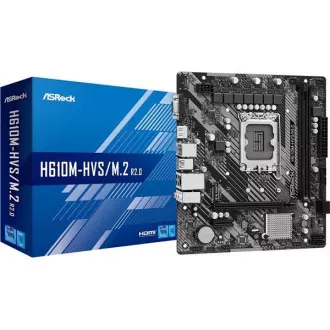 ASRock MB Sc LGA1700 H610M-HVS/M.2 R2.0, Intel H610, 2xDDR4, 1xHDMI, 1xVGA, mATX, 1xHDMI, 1xHDMI, 1xVGA