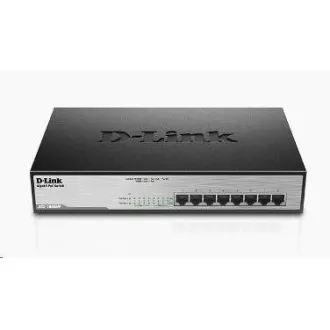 D-Link DGS-1008MP 8 portos Gigabit PoE switch, 8x gigabites PoE RJ45, PoE költségvetés 140W