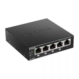 D-Link DES-1005P B1 5 portos 10/100 PoE asztali kapcsoló, 4x PoE , 60W PoE-hez