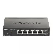 D-Link DGS-1100-05PDV2 5 portos Gigabit PoE Smart Switch, tápegység nélkül - PoE tápellátással, 2 PoE porttal