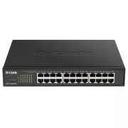 D-Link DGS-1100-24PV2 24 portos PoE Gigabites intelligens menedzselt switch, 12x PoE, PoE költségvetés 100W, ventilátor nélkül