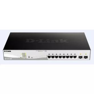 D-Link DGS-1210-10MP 10 portos Gigabit Smart  PoE switch, 8x GbE PoE , 2x SFP, PoE 130W, ventilátor nélkül